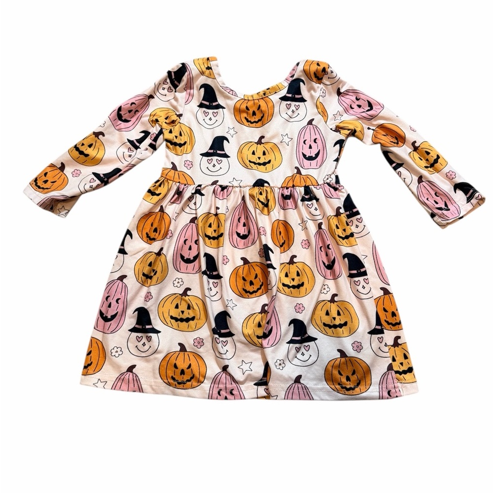 Pumpkin and Ghost Halloween Kids Dress